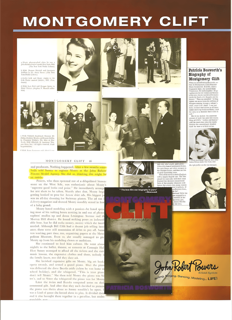 Montgomery Clift - a legacy of John Robert Powers